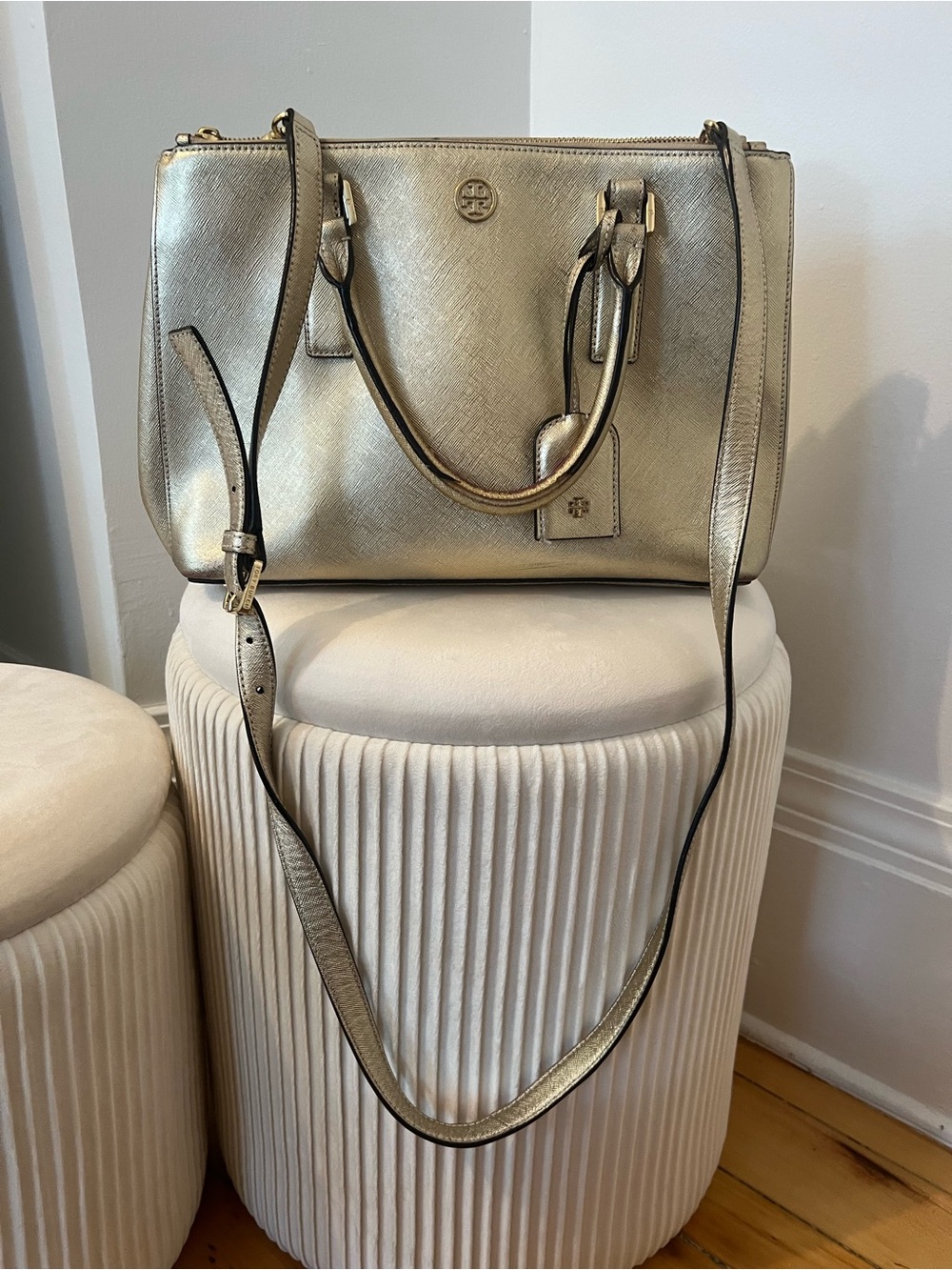 Tory Burch Metallic Gold Leather Purse